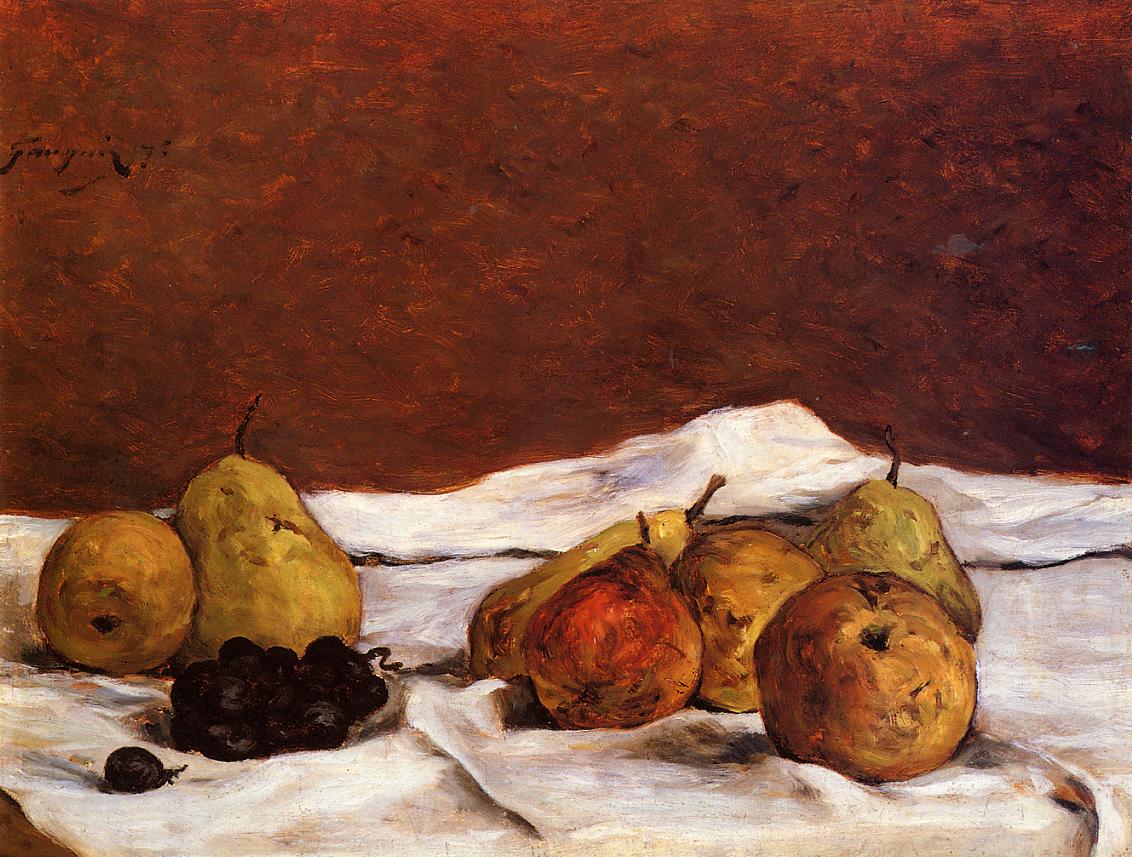 Pears and Grapes - Paul Gauguin Painting